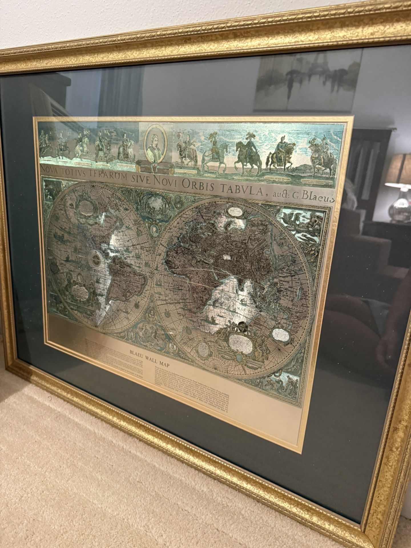 Nova Totivs Blaeu Wall Map Frame 25x31" Painting Is 20.5x16.5
