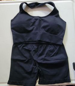 Womens Workout Sets - Seamless Ribbed Yoga Outfits Sports Bra High Waist Shorts Gym Athletic