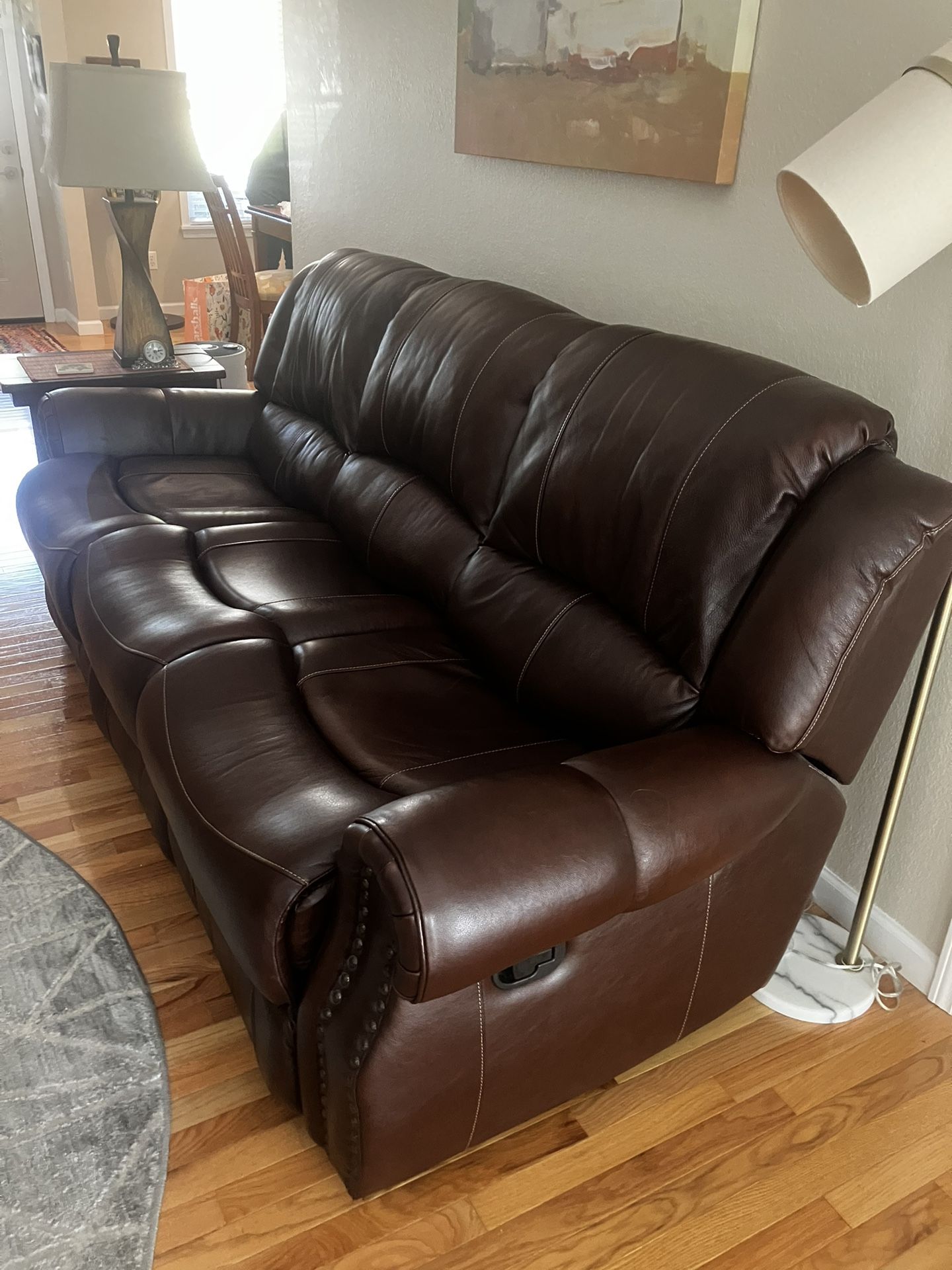 Leather Reclining Sofa