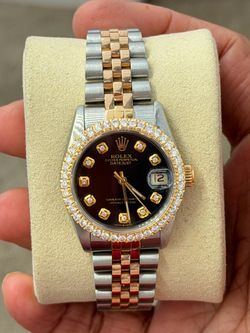 Rolex Ladies 31mm DateJust Black Diamond Dial Quickset