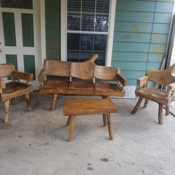 Set De Sala De Madera Rustica