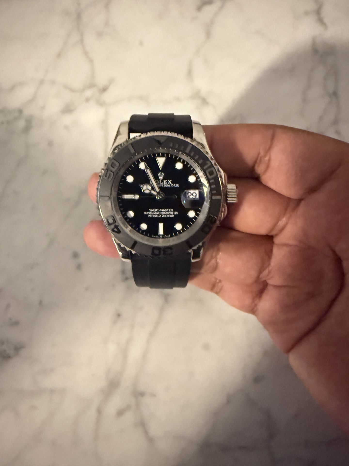 Yacht Master Black Strap