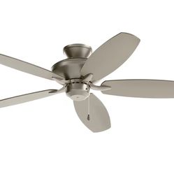 Patio Fan Brushed Nickel Reversible Blades