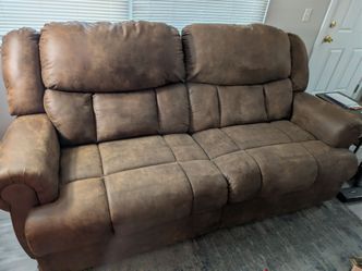 Faux leather recliner sofa