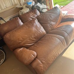 Genuine Leather Sofas X2 