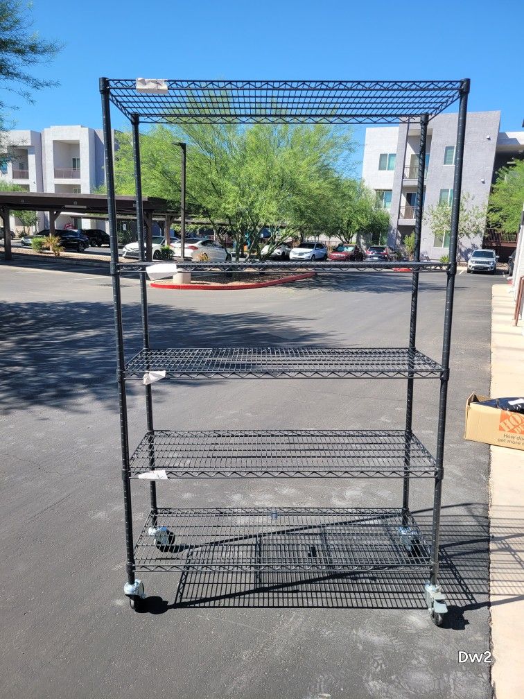 TRINITY PRO NSF certified industrial-grade wire shelving rack is ideal for garage, workshop, industrial, or outdoor environments. With a 1,000 lb weig