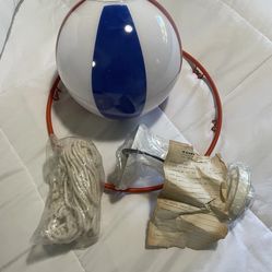 A Vintage 1970-80 Vintage ABA/NBA Basket Ball hanging light complete with net and hoop