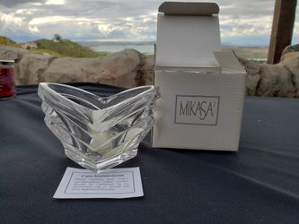 Vintage Mikasa Deco Votive Candleholder, Crystal Candle Holder, V-Shaped Candleholder, Art Deco Style