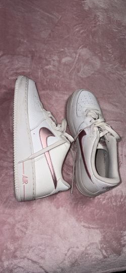 White and Pink Air Force Ones Size 7y
