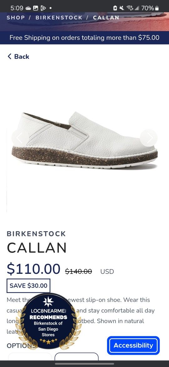 Birkenstocks White Callan