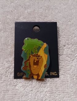 Vintage Looney tunes Tasmanian devil surfing enamel pin