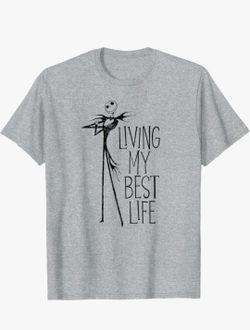 Disney Nightmare Before Christmas Jack Skellington Gray Graphic T-Shirt Small