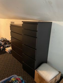 Pair of Matching IKEA Bedroom Dressers (Black-Brown Finish) – $120 for Both