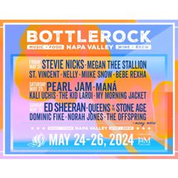 3 Tickets To Bottlerock Music Festival 
