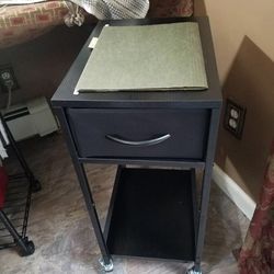 Computer Tower Stand PC Under Desk CPU Stand with Storage Drawer, Printer Cart on Wheels for Home and Office, Black