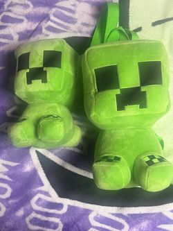 Creeper plush keychain and backpack