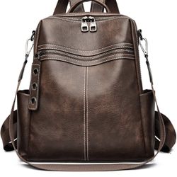 Maxoner Backpack Purse for Women Fashion Genuine Leather Convertible Shoulder Handbag Travel Bag Satchel Rucksack Ladies Bag 
