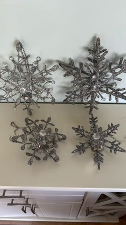  Beaded Snowflake Hanging Christmas 