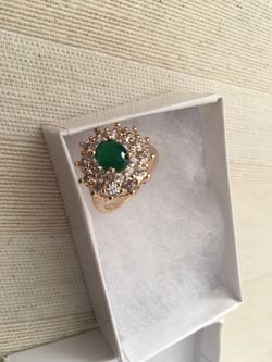 White Sapphire & Emerald Ring
