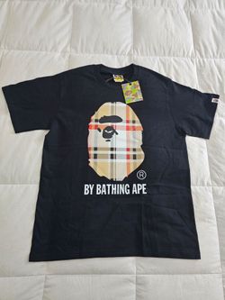 BAPE Check Plaid Ape Head T-Shirt - Black Size M