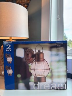 2 copper wall sconces