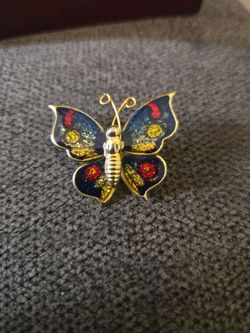 Enamel Butterfly Brooch Pin