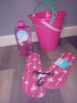 PINK LETS G° LADIES FLIP FLOP WITH BUBBLE SOLUTION BEACH PACK