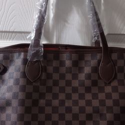 Large Brown Tote With Wallet Purse
