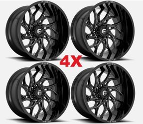 22 FUEL RUNNER GLOSS BLACK MILLED WHEELS RIMS FITS GMC SIERRA SILVERADO 1500