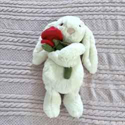🌹🐰❤️ Nwt Jellycat Cream Bunny Rose Valentines Day 12” H 2026 