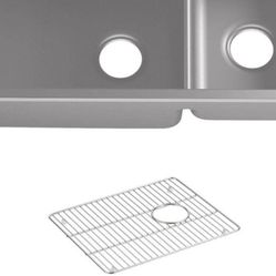 KOHLER Cairn Undermount Neoroc Granite Composite 33.5 in. Double Bowl Kitchen Sink Kit in Matte Grey
