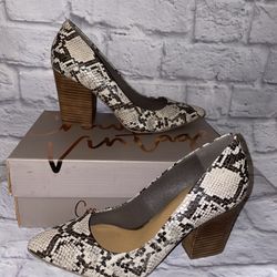 Crown Vintage Snakeskin Print Heels