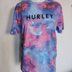 Hurley Women's (Unisex) Tie Dye Purple Pink T-Shirt ~ Size Small Petite 