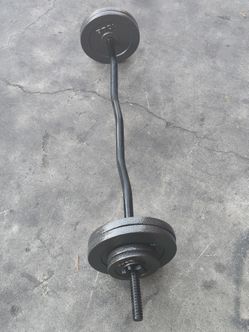 55 pounds bar with weights