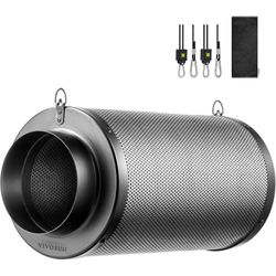 VIVOSUN 4 Inch Air Carbon Filter Smelliness Control with Australia Virgin Charcoal for Inline Fan, Grow Tent Smelliness Scrubber, Pre-Filter Included,
