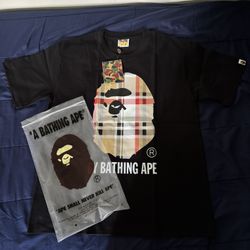 Bape Shirt Black Burberry Size Medium 