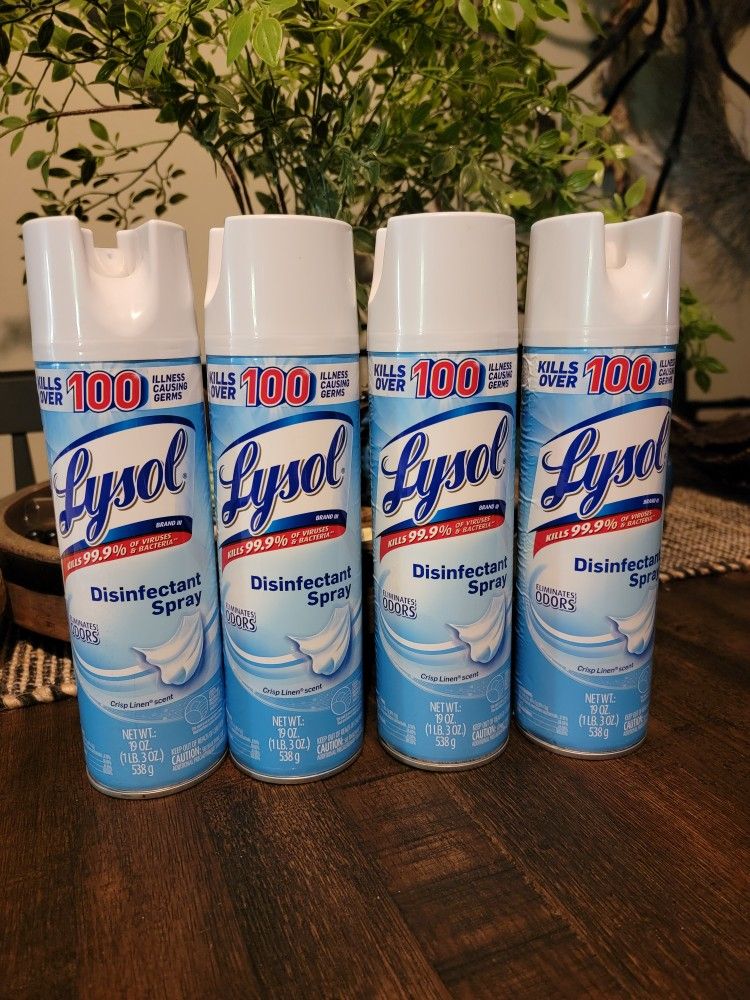 4 LARGE LYSOL DISINFECTANT SPRAY $20