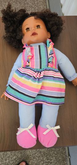 My Sweet Love Toddler Girl Doll Curly Black Hair Brown Eyes Rainbow Dress 2019