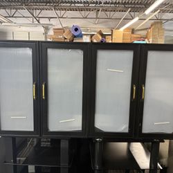24’’ Bathroom Wall Cabinet Set of 2 with LED, Laundry Room Cabinets Storage, Kitchen Cabinets with Adjustable Shelf Acrylic Glass Doors, Medicine Cabi
