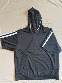 Adidas Short Sleeve Jersey Hoody - Black/White