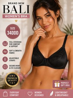 🌸 Brand New Bali Women’s Classic Support Bra – Size 34DDD 🌸