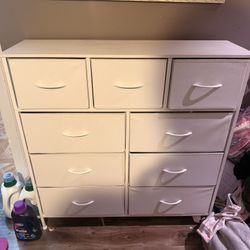 White 10-Drawer Fabric Storage Dresser / Organizer