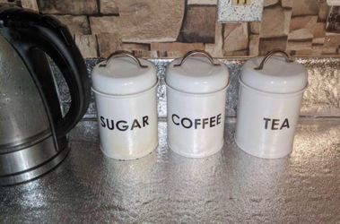 Sugar tea coffee metal kitchen canister set