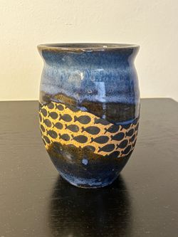 Handmade Blue Art Pottery Vase