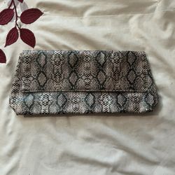 Faux Snakeskin Leather Clutch Purse
