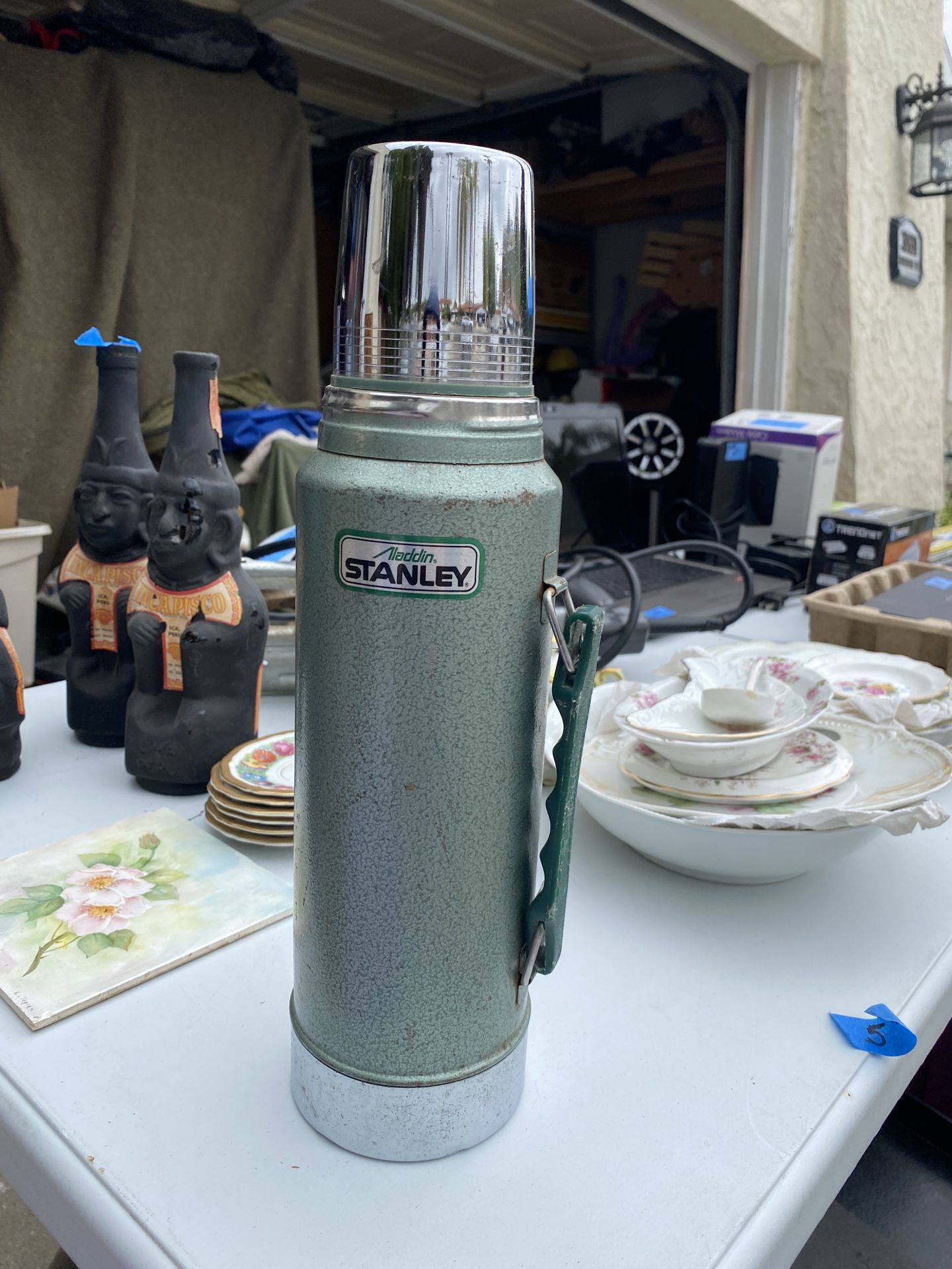 Stanley Thermos Green 1.4 Qt Quart 1.32 L **Model 20-00555 ** Foldable  Handle for Sale in Ontario, CA - OfferUp
