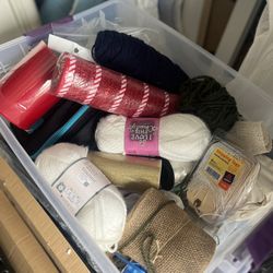 Box Of Crafts, Yarn, And Much More 