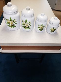 Beautiful  Magnolia Canister Set