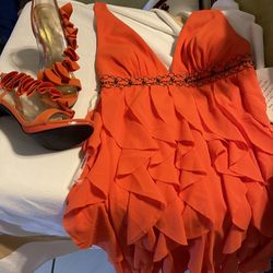 MD 60 *NWT Orange Salsa Dress W/Matching Heels