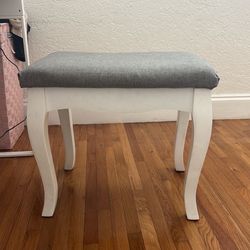 Modern White Vanity Stool